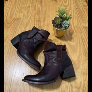 Freebird by Steven Womens Shena Brown Slouchy Leather Booties SIZE 6